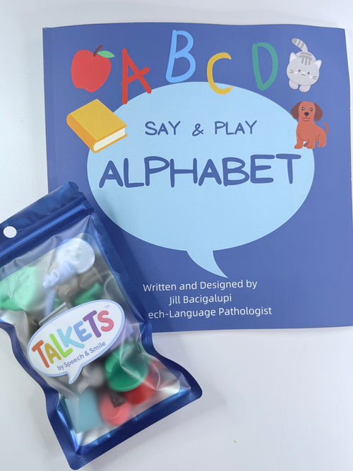 Alphabet Book with 26 Mini Objects | Talkets™ Alphabet Set | Speech Therapy | Letter Sounds Learning | Preschool Literacy Kit